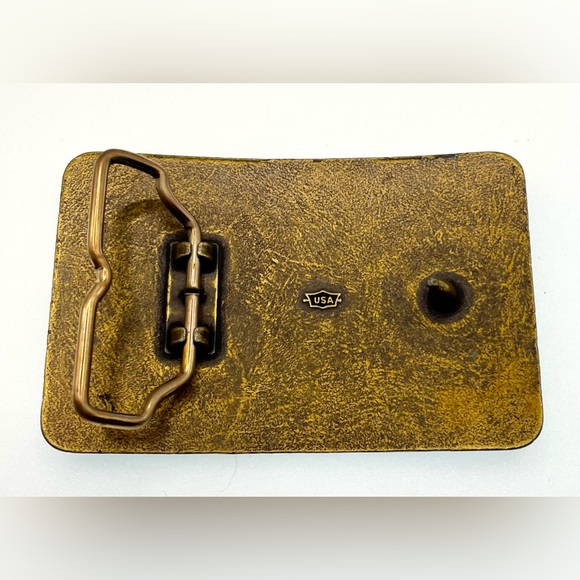 Vintage Belt Buckle Macanudo Cigar Antiqued Brass Tone - Picture 3 of 4